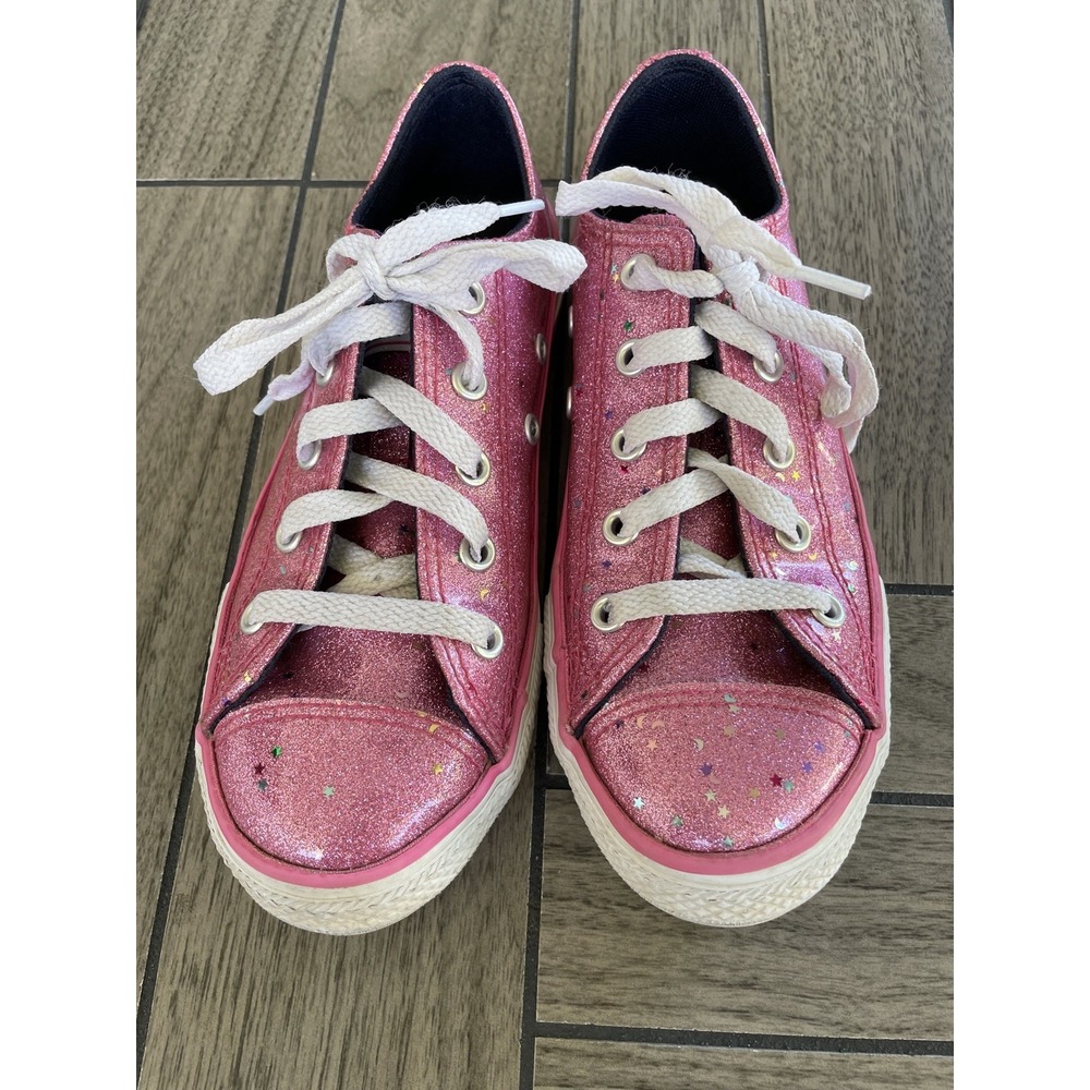 CONVERSE All Star Girls Rose Pink Glitter Sparkle Sneaker Shoe Youth Size 1
